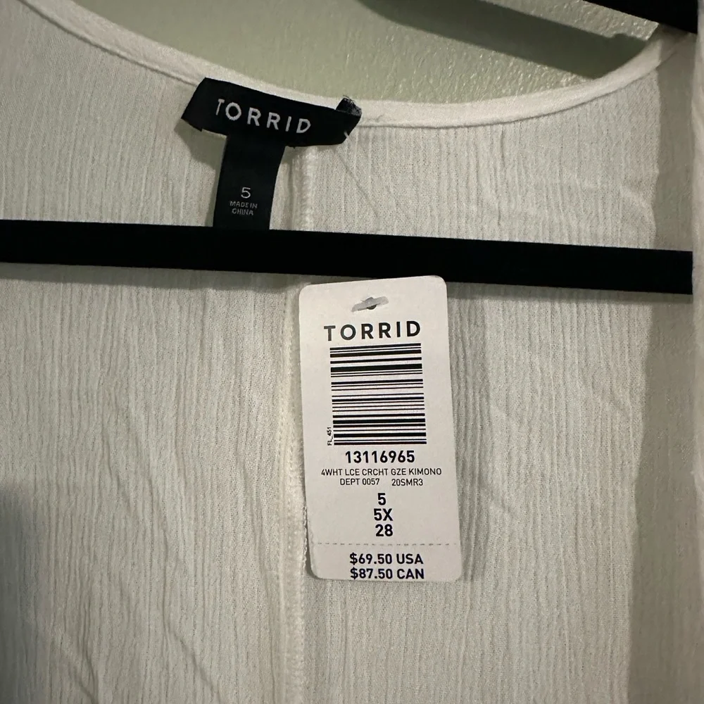 Torrid 5X White Floor Length Kimono - Picture 2 of 4